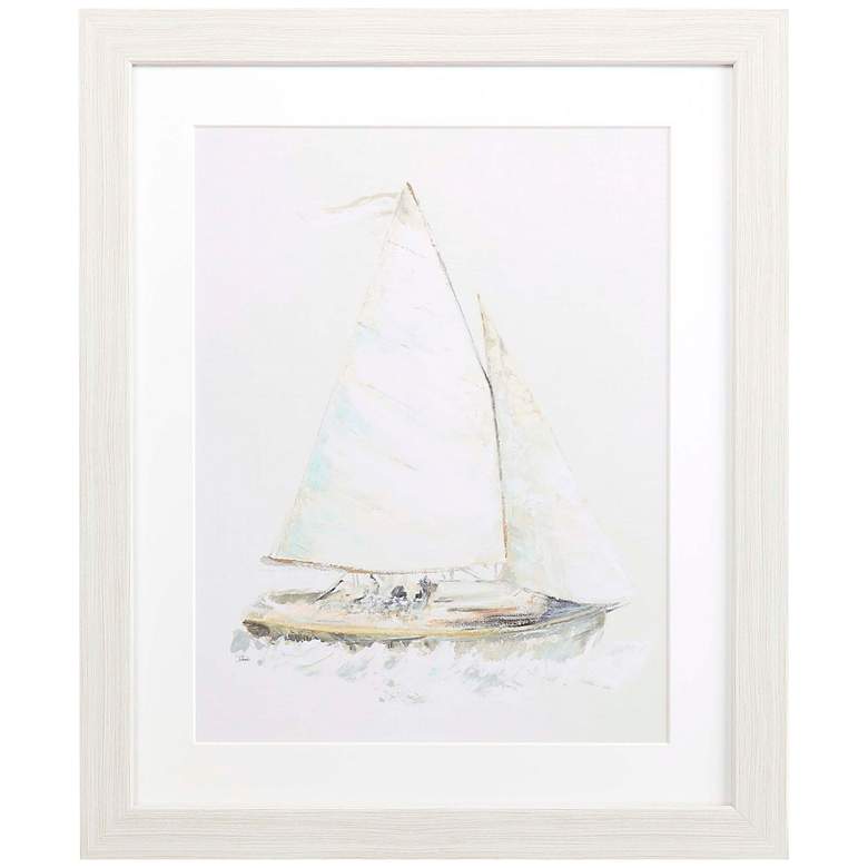 Image 1 Quiet Sailboat I 36" High Framed Giclee Wall Art