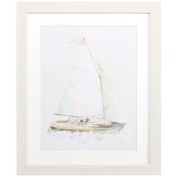 Quiet Sailboat I 36&quot; High Framed Giclee Wall Art