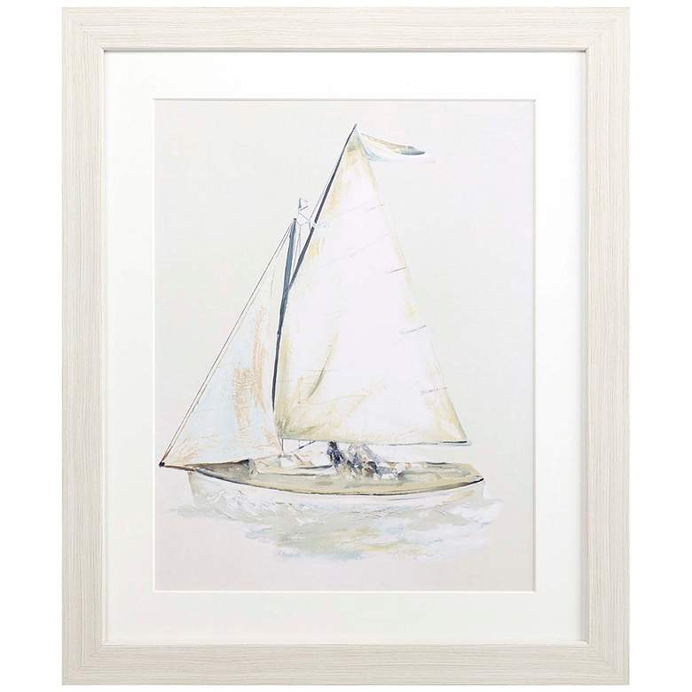 Image 1 Quiet Sailboat II 36" High Framed Giclee Wall Art