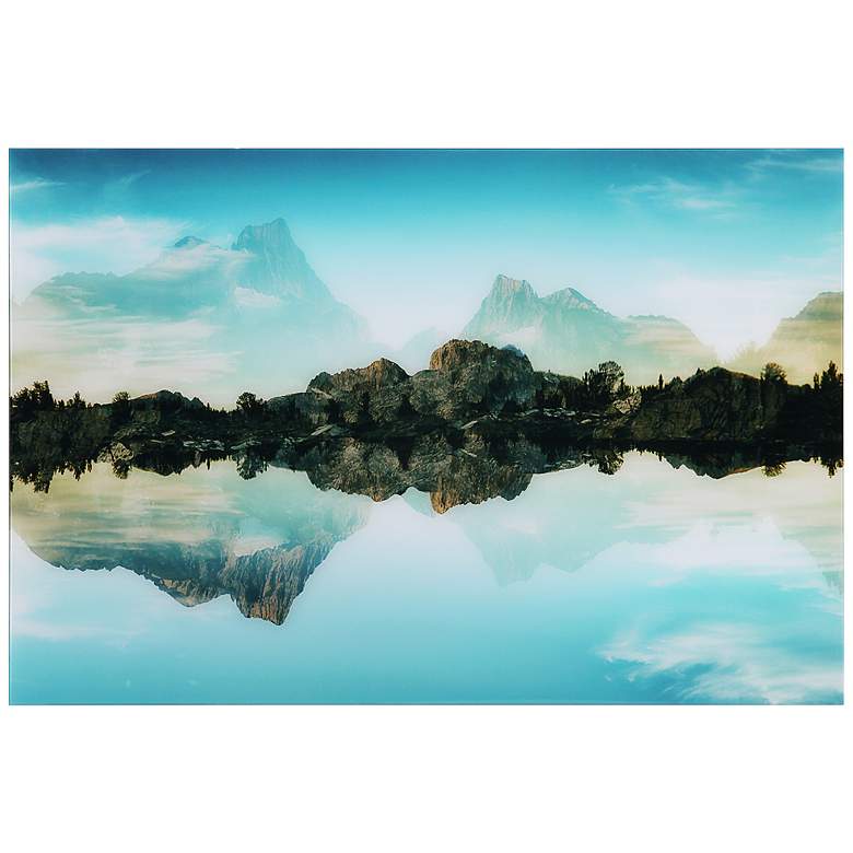 Image 2 Quiet Waters 48" Wide Tempered Glass Graphic Wall Art