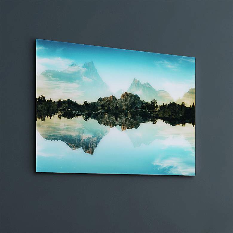 Image 1 Quiet Waters 48" Wide Tempered Glass Graphic Wall Art