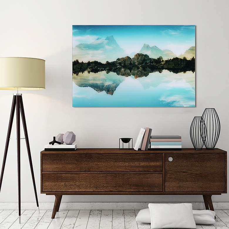 Image 5 Quiet Waters 48" Wide Tempered Glass Graphic Wall Art more views