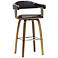 Quigley 27" Walnut and Black Counter Stool