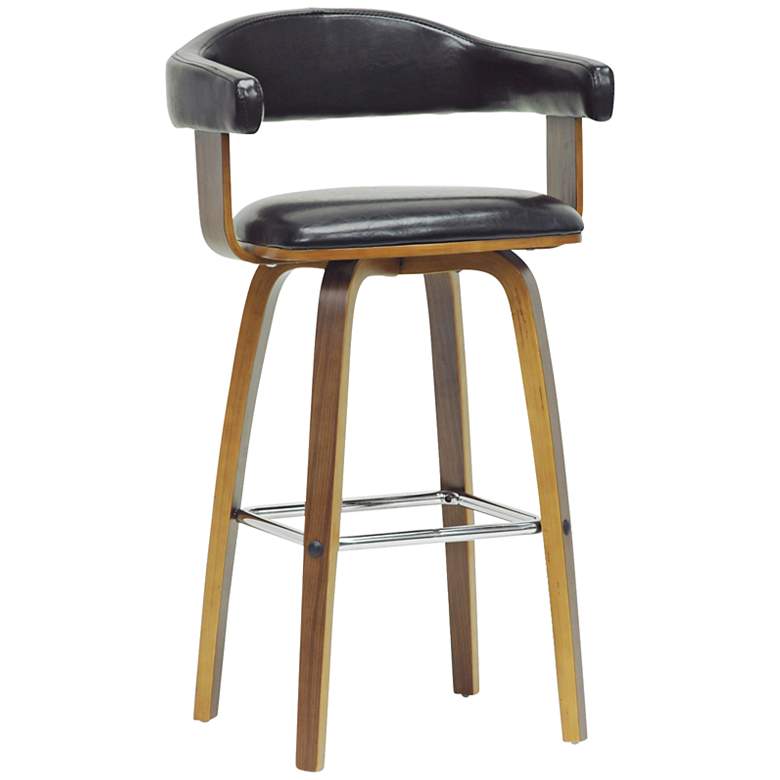 Image 1 Quigley 27 inch Walnut and Black Counter Stool
