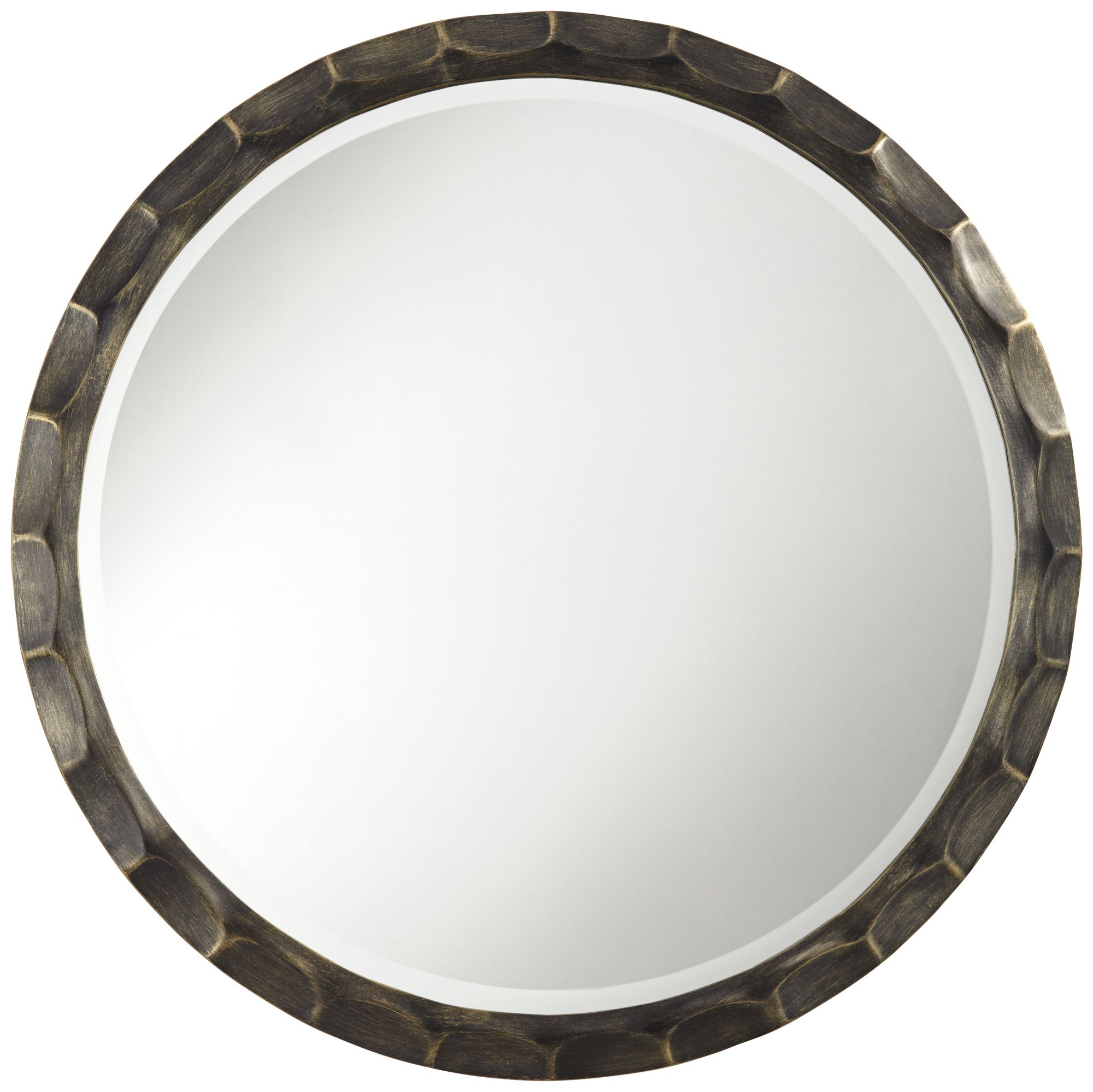 Quigley Dark Bronze 34 1/4" Round Wall Mirror 137W4 Lamps Plus
