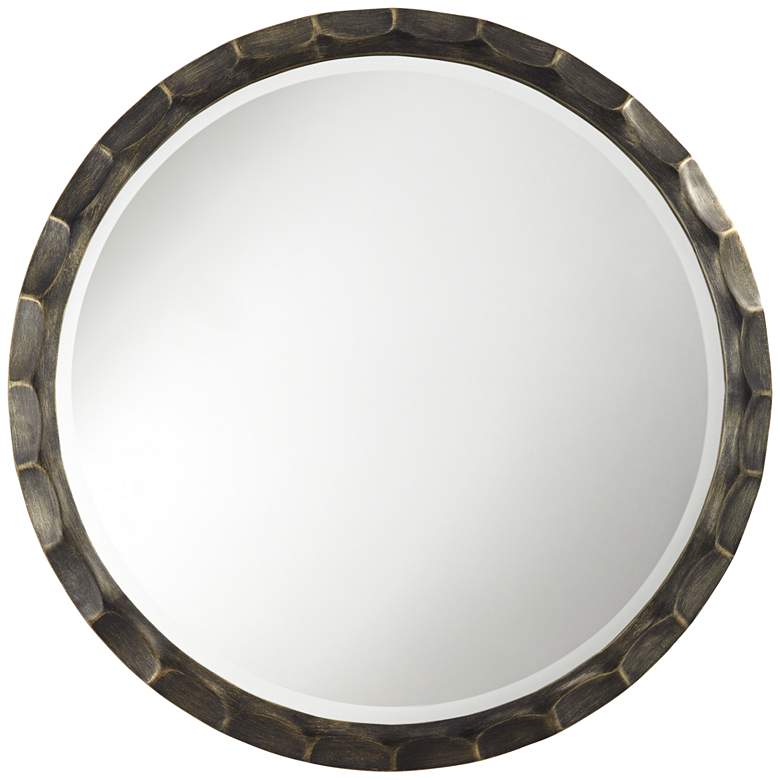 Image 2 Quigley Dark Bronze 34 1/4 inch Round Wall Mirror