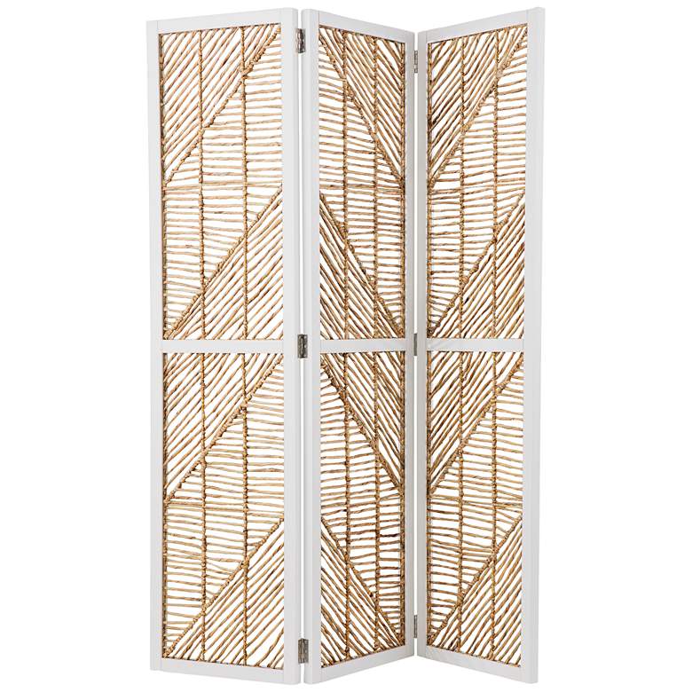 Image 1 Quilino 53 inch Wide Natural Water Hyacinth Room Divider