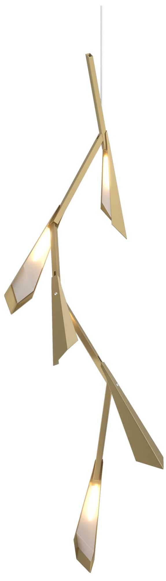 Quill 16" Modern Brass Vertical LED Pendant Made to Order