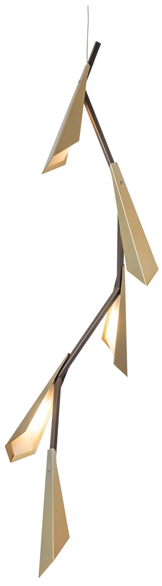 Quill 16"W Dark Smoke Vertical LED Pendant With Modern Brass Made to O