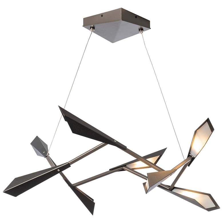 Image 1 Quill 33.9"W Dark Smoke Horizontal LED Pendant With Oil Rubbed Bronze