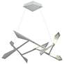Quill 33.9"W Vintage Platinum Horizontal LED Pendant With Platinum Sha