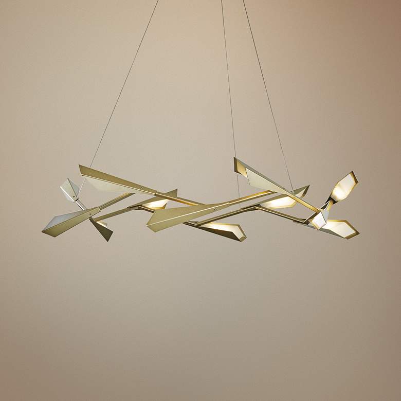 Image 1 Quill 45 1/4 inch Wide Platinum LED Kitchen Island Light Pendant