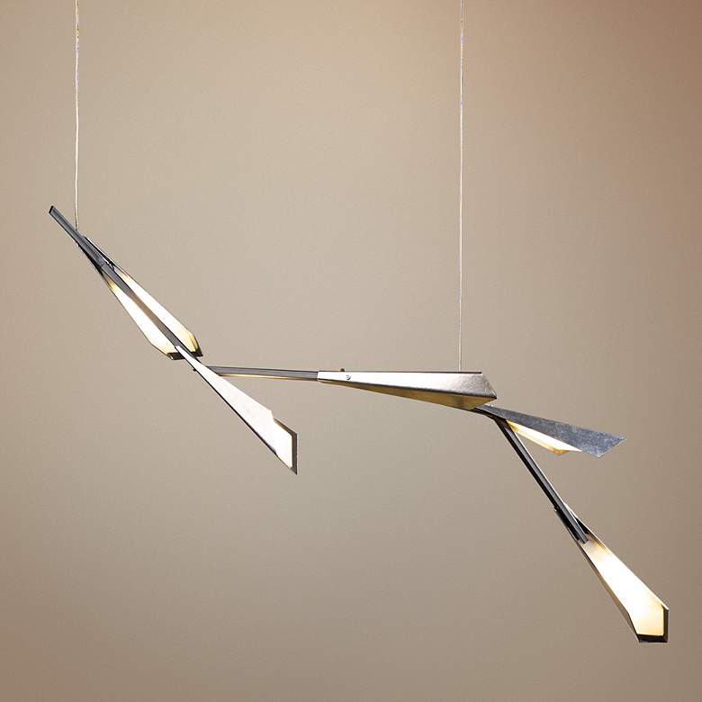 Image 1 Quill Collection 16" Wide Vintage Platinum LED Pendant Light