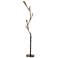 Quill Dark Smoke with Modern Brass LED Torchiere Floor Lamp