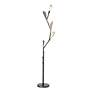 2_Quill Dark Smoke with Modern Brass LED Torchiere Floor Lamp more views