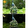 Quills 12"H Multi-Color Outdoor Peacock Statue w/ Spotlight