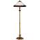 Quince Feather Shade Satin Brass Floor Lamp
