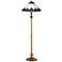 Quince River Stone Shade Satin Brass Floor Lamp