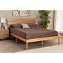 Quincia Sandy Brown Wood Queen Size Platform Bed