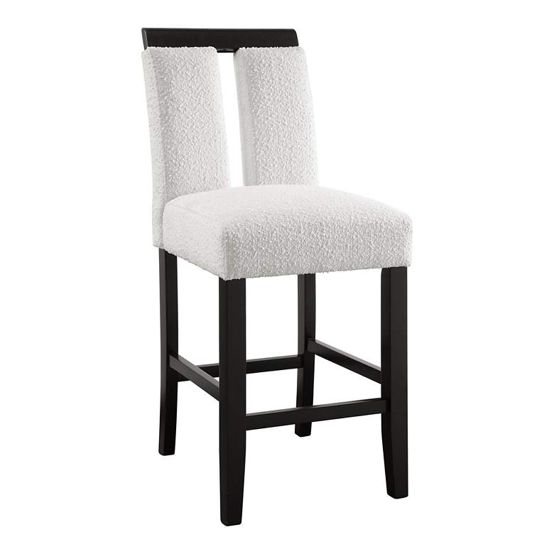 Image 3 Quincie 27" White Boucle Fabric Counter Stools Set of 2 more views