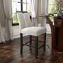 Quincie 27" White Boucle Fabric Counter Stools Set of 2