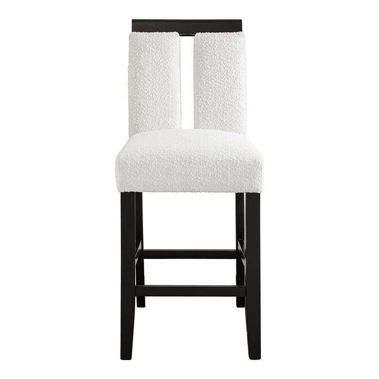 Image 4 Quincie 27" White Boucle Fabric Counter Stools Set of 2 more views