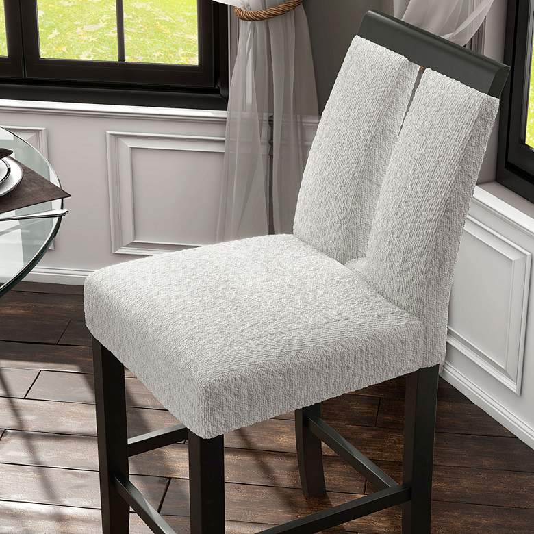 Image 6 Quincie 27" White Boucle Fabric Counter Stools Set of 2 more views