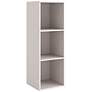 2_Quincy 12" Wide Greige Wood 3-Shelf Slim Stackable Bookcase