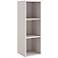 Quincy 12" Wide Greige Wood 3-Shelf Slim Stackable Bookcase
