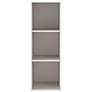 3_Quincy 12" Wide Greige Wood 3-Shelf Slim Stackable Bookcase more views