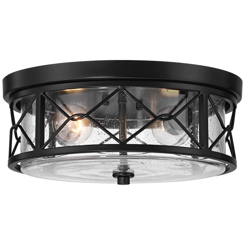 Image 5 Quincy 14" Wide Black Round 2-Light Ceiling Light more views