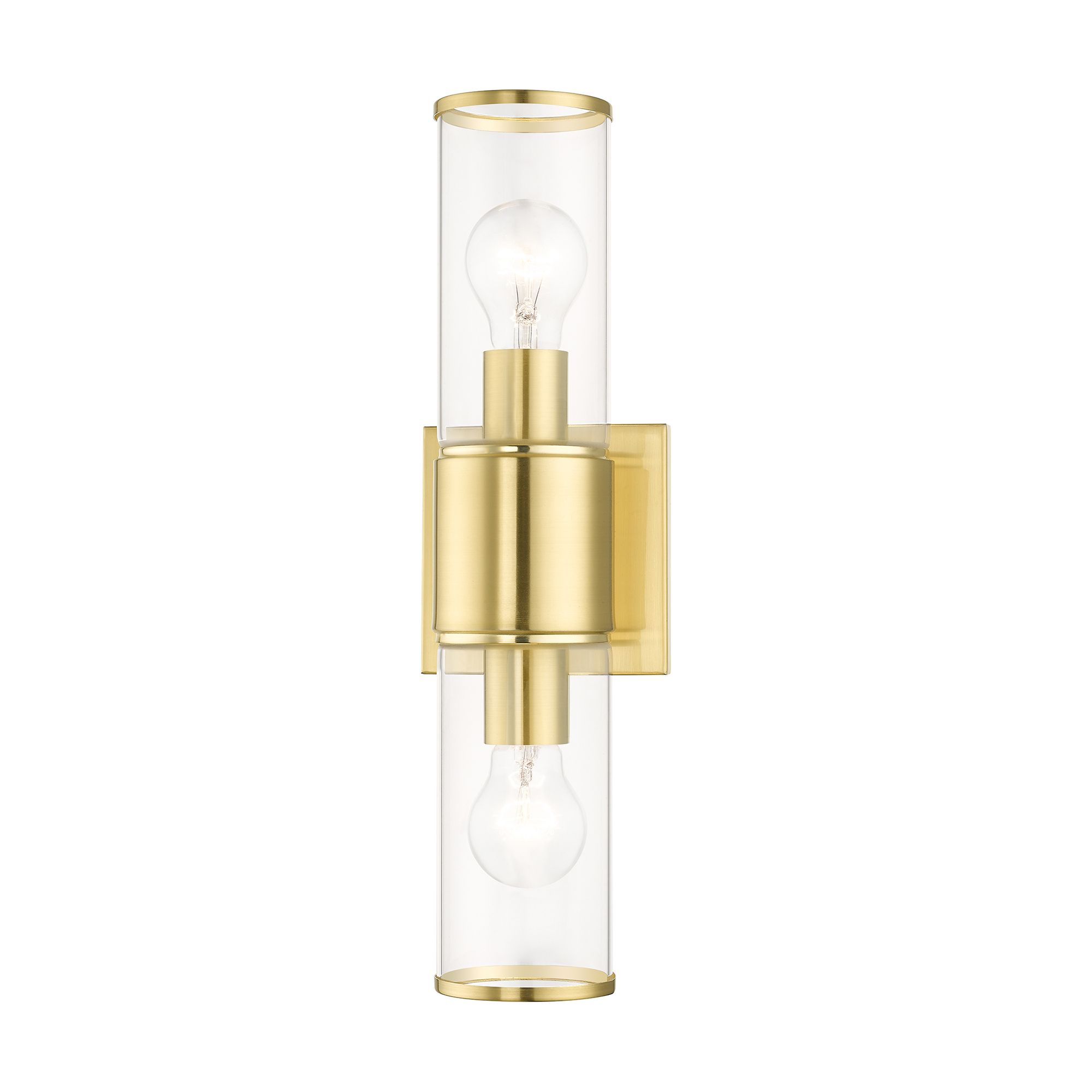 Image 5 Quincy 16" High Satin Brass and Clear Glass 2-Light Wall Sconce more views