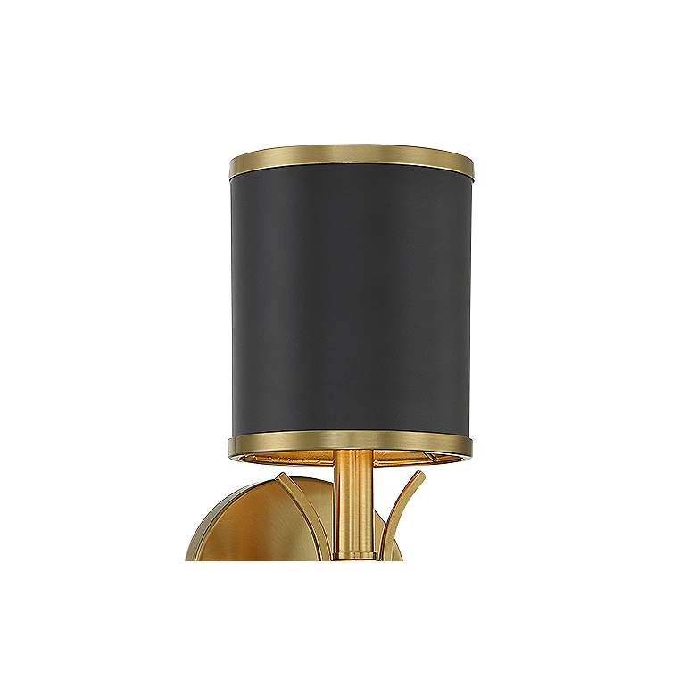 Image 2 Quincy 18 1/2" High Matte Black Warm Brass Wall Sconce more views