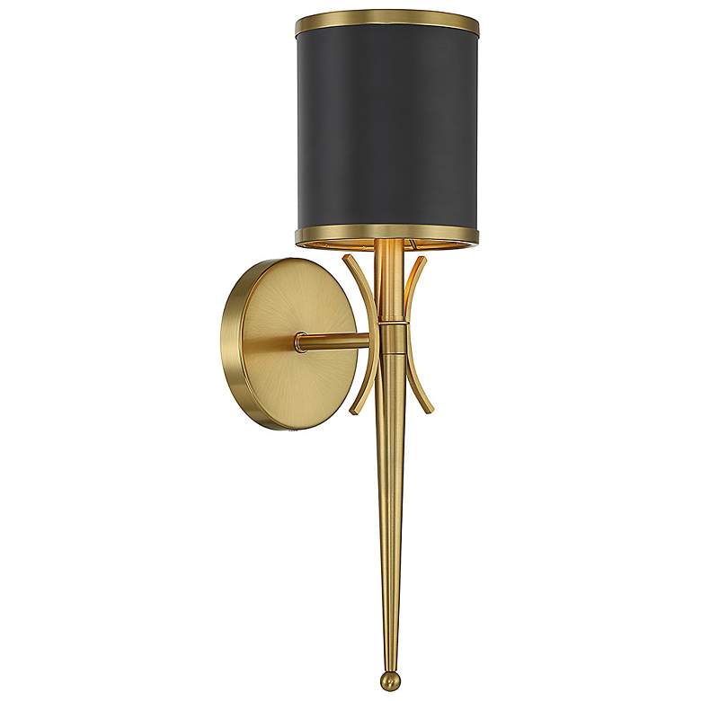 Image 3 Quincy 18 1/2" High Matte Black Warm Brass Wall Sconce more views