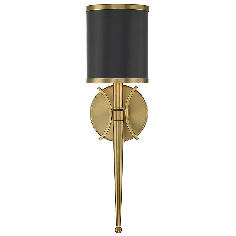 Image 4 Quincy 18 1/2" High Matte Black Warm Brass Wall Sconce more views
