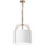 2_Quincy 18" Wide Gold Pendant Light with White Fabric Shade