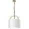 Quincy 18" Wide Gold Pendant Light with White Fabric Shade
