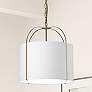 1_Quincy 18" Wide Gold Pendant Light with White Fabric Shade