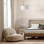 3_Quincy 18" Wide Gold Pendant Light with White Fabric Shade more views
