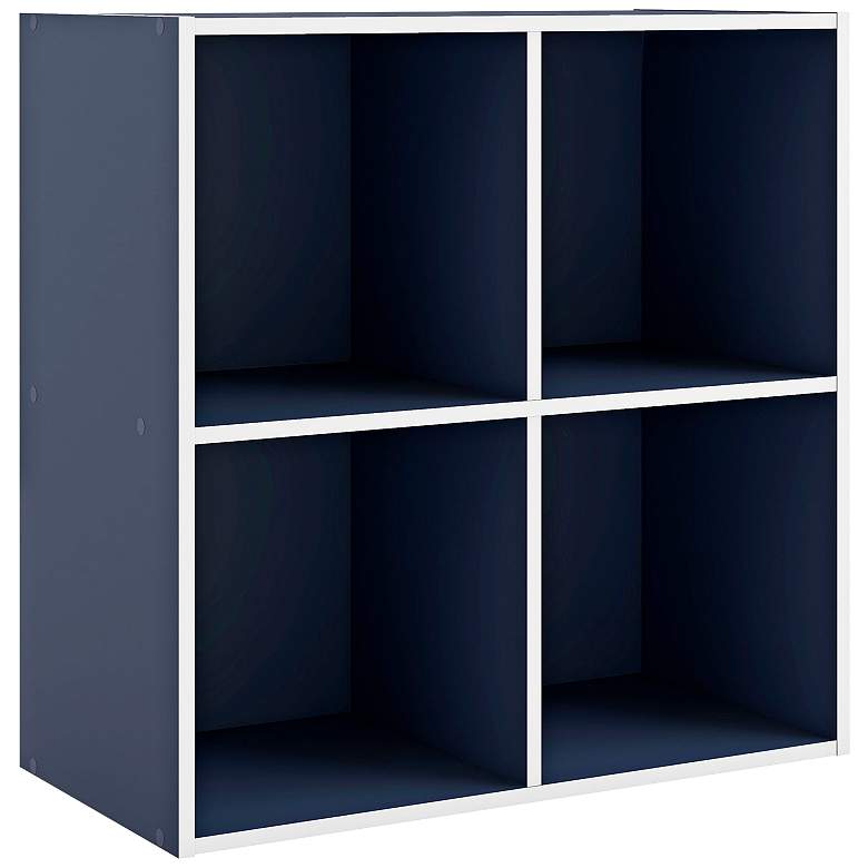 Image 2 Quincy 23 1/2" Wide Blue 4-Shelf Modular Stackable Bookcase