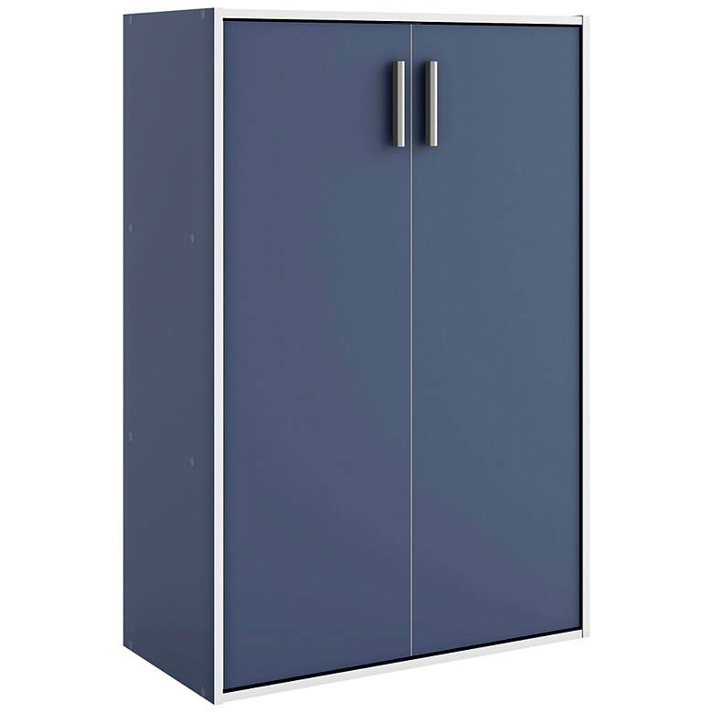 Image 2 Quincy 23 1/2" Wide Blue Wood 2-Door Stackable Bookcase