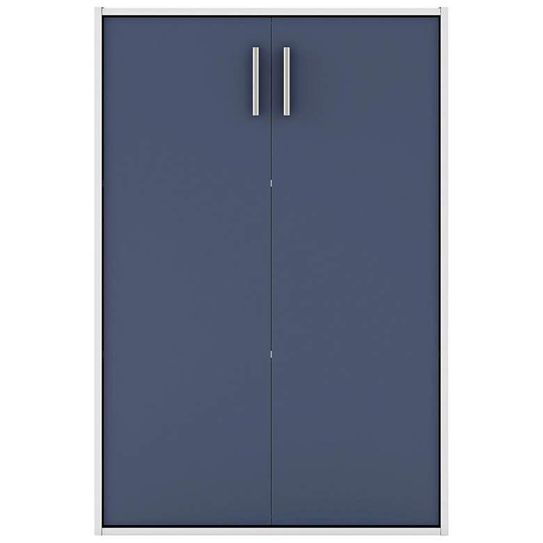 Image 3 Quincy 23 1/2" Wide Blue Wood 2-Door Stackable Bookcase more views