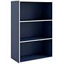 2_Quincy 23 1/2" Wide Blue Wood 3-Shelf Stackable Bookcase