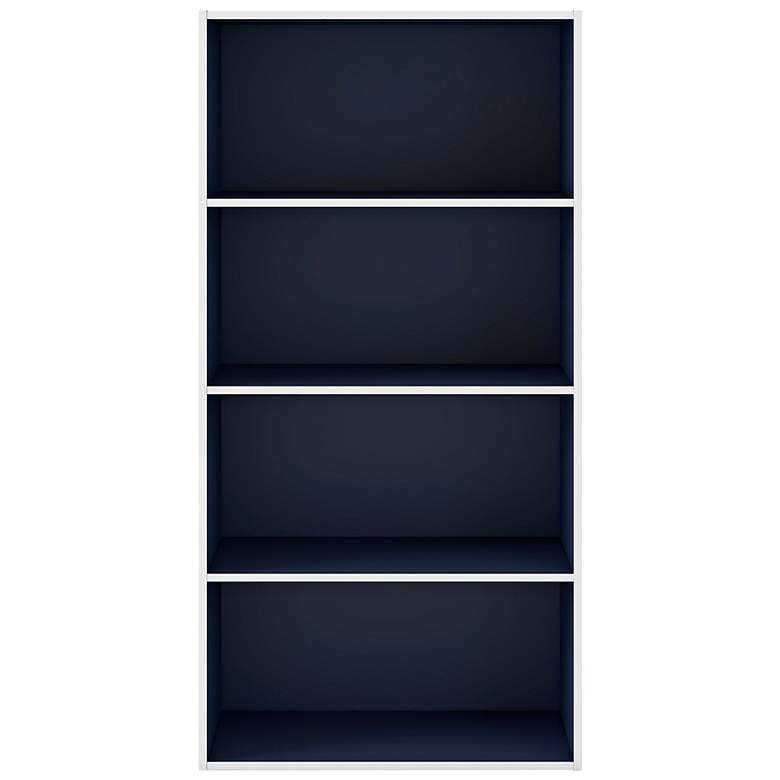 Image 2 Quincy 23 1/2" Wide Blue Wood 4-Shelf Stackable Bookcase more views