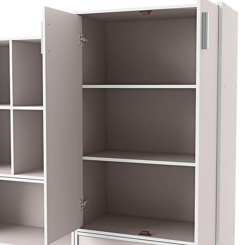 Image 5 Quincy 23 1/2" Wide Greige Wood 2-Door Stackable Bookcase more views