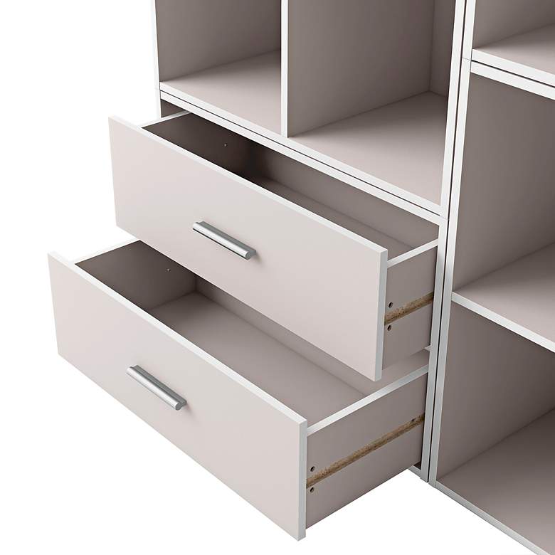 Image 3 Quincy 23 1/2" Wide Greige Wood 2-Drawer Stackable Bookcase more views