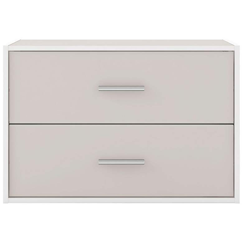 Image 4 Quincy 23 1/2" Wide Greige Wood 2-Drawer Stackable Bookcase more views