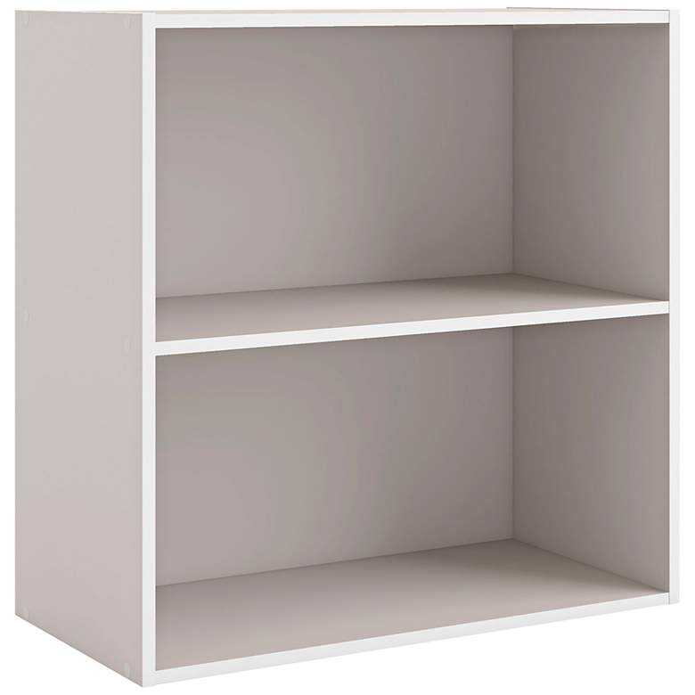 Image 1 Quincy 23 1/2" Wide Greige Wood 2-Shelf Stackable Bookcase