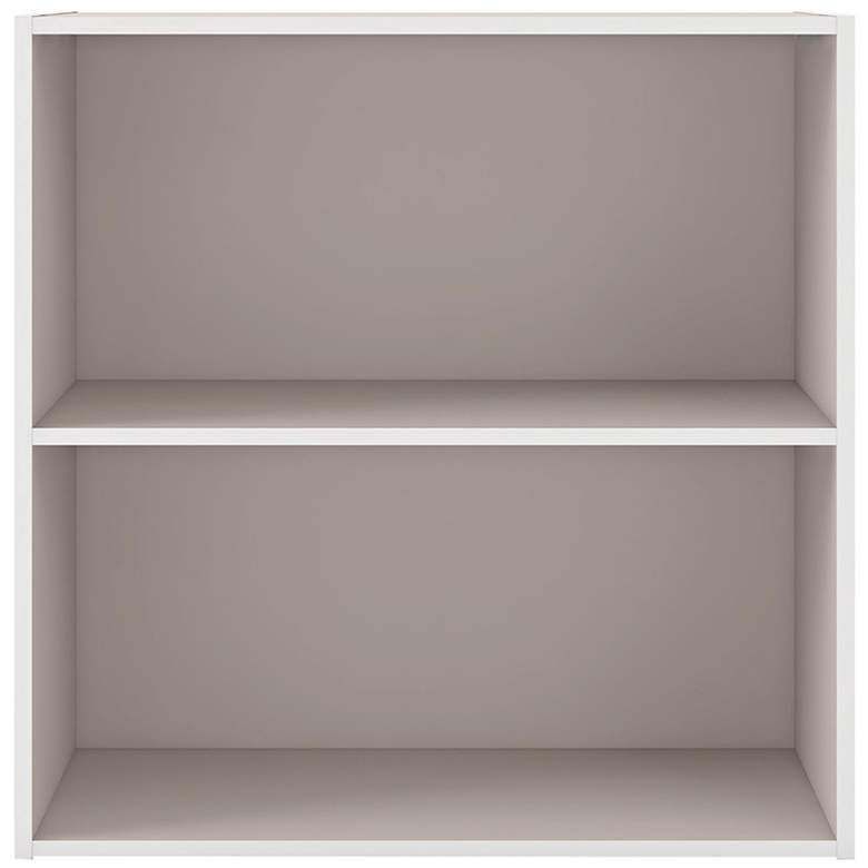 Image 3 Quincy 23 1/2" Wide Greige Wood 2-Shelf Stackable Bookcase more views