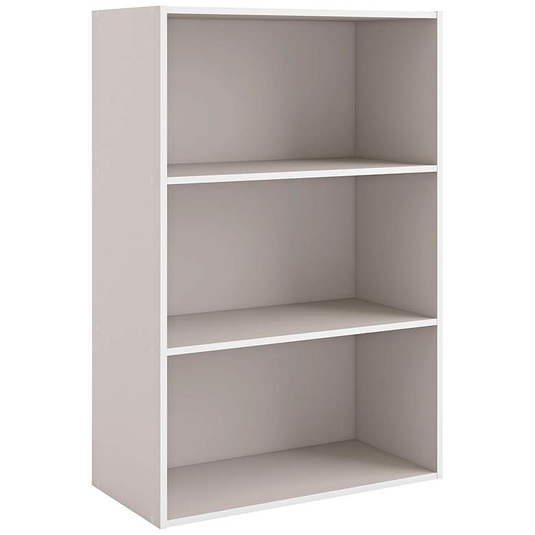 Image 2 Quincy 23 1/2" Wide Greige Wood 3-Shelf Stackable Bookcase